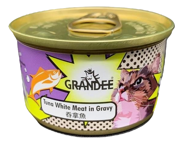 Grandee 80g TUNA white meat in Gravy 無穀物貓罐頭 汁煮吞拿⿂ 80克 