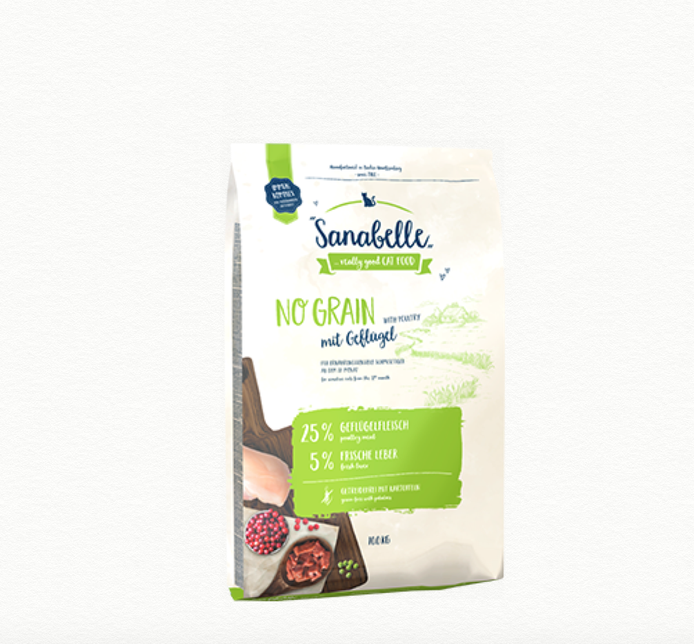 Sanabelle Adult NO Grain with POULTRY 2KG 德國製黑酵母低鎂成貓糧 (無穀物家禽配方) 2公斤 (017176)