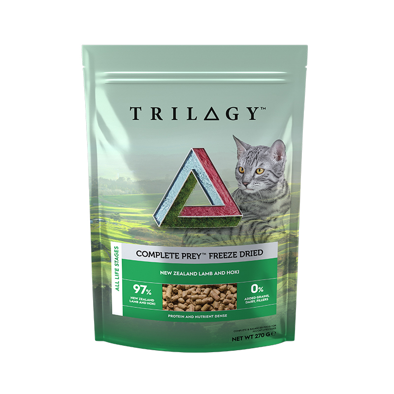 (近期促銷 Expiry Date: 22/01/23, 數量有限, 售完即止)TRILOGY™奇境 Complete Prey Freeze dried - NEW ZEALAND LAMB &HOKI 270g 羊肉&鱈魚 凍乾肉貓主糧 [TRR-002]