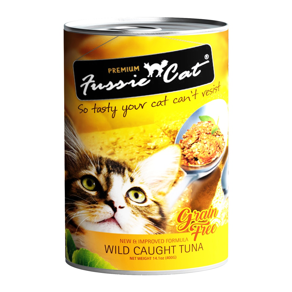 Fussie Cat Premium 400g Grain Free Wild Caught [ Tuna ] 吞拿魚 X24 原箱不散賣