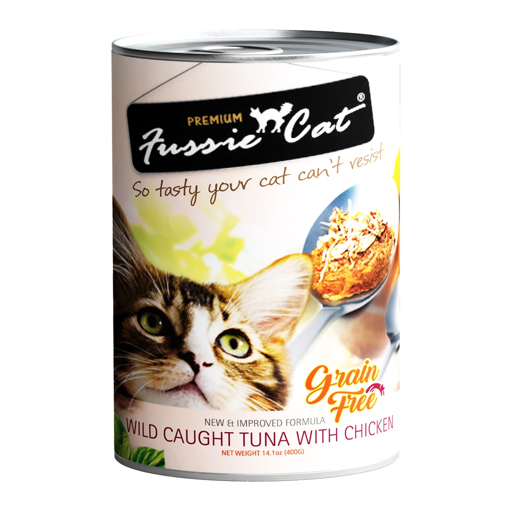 Fussie Cat Premium 400g Grain Free Wild Caught [ Tuna with Chicken ] 吞拿魚, 雞肉