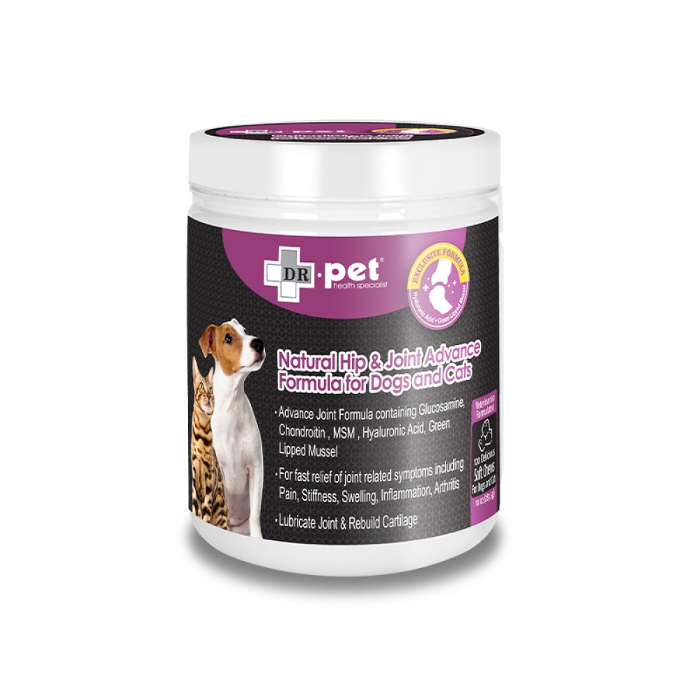 DR.pet 維骨素強化關節天然肉粒(Natural Hip & Joint Advance Formula) - 貓犬配方 (120粒) (紫黑樽)