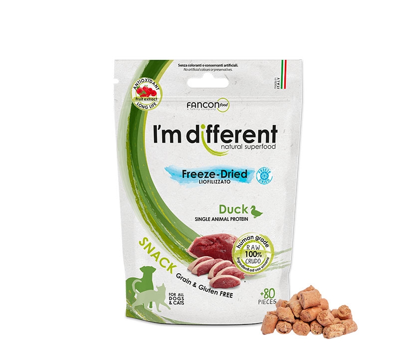 I'm different 貓小食 Freeze-Dried raw cat treats - DUCK 40g 意大利製單一蛋白鴨肉凍乾小食 (無穀物,無麩,貓狗適用) 40克