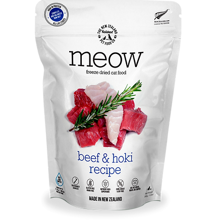 THE New Zealand NATURAL Meow Freeze Dried 280g Beef & Hoki 優質凍乾牛肉+鱈魚