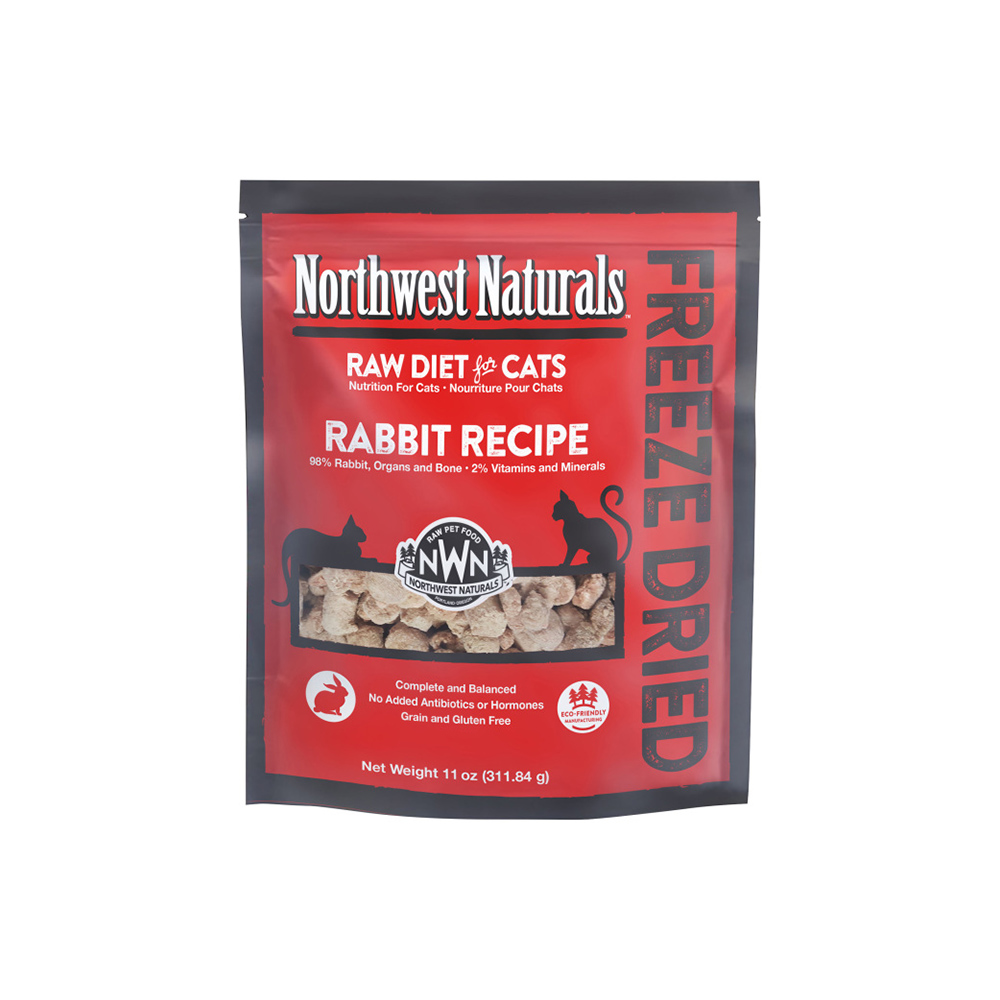 Northwest Naturals CAT Freeze Dried Rabbit recipe 11oz 無穀物凍乾小粒兔肉貓糧 (紅) (NWFFD11RB)