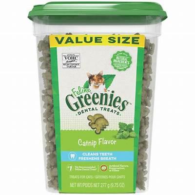 GREENIES FELINE Dental Treats 潔齒貓小食 9.75oz (綠桶) 貓草/貓薄荷 CatNip {原裝行貨} 