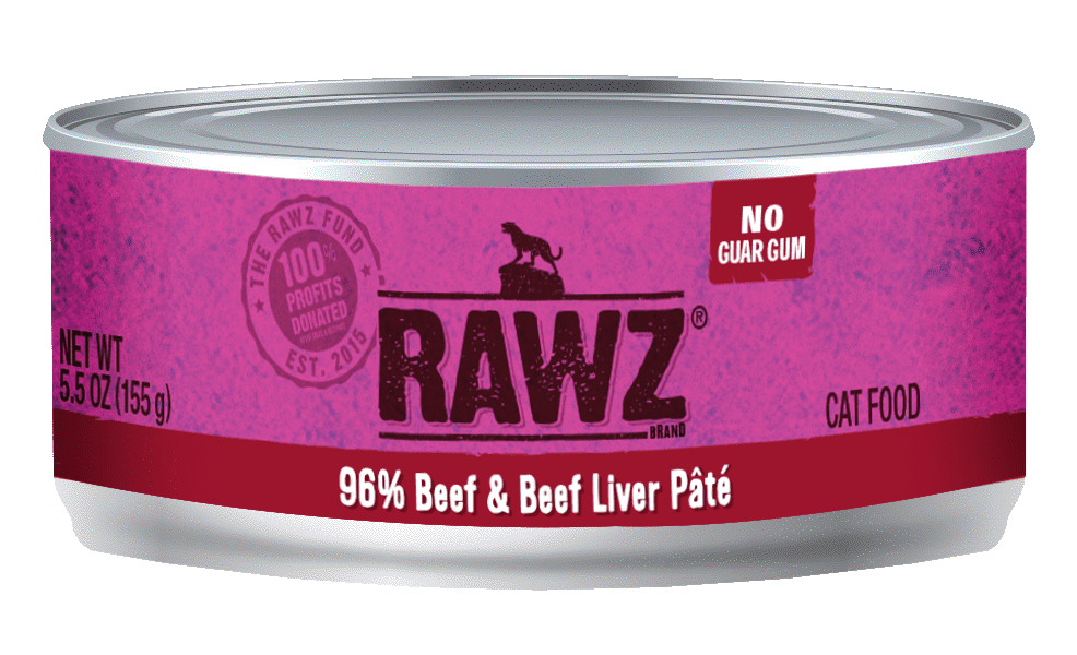 RAWZ 96% Beef & Beef Liver 牛肉+牛肝 Pate Cat Food 全貓罐 155g