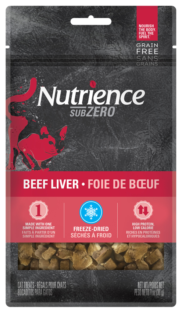 NUTRIENCE SubZero 30g Freeze-Dried Beef Liver 鮮牛肝 單一蛋白 凍乾脫水 貓小食 