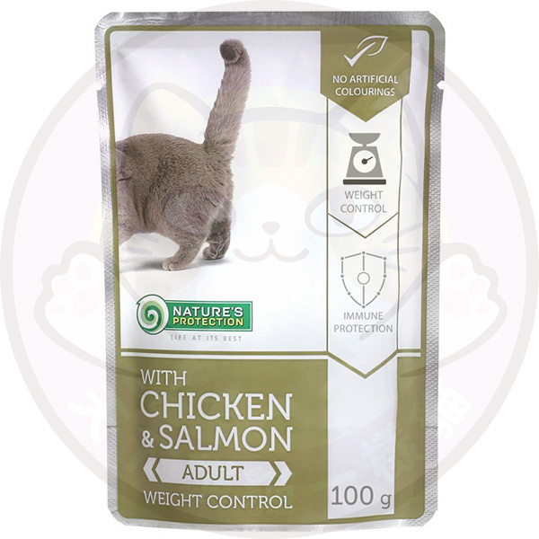 Nature's Protection 保然濕包 Pouch [ 啡包 ] 成貓營養體重護理 Chicken & Salmon 雞+三文魚 100g EU製造