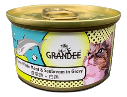 [C03]_CGra080_藍] Grandee 80g TUNA white meat ＆ SEABREAM in Gravy  無穀物貓罐頭 汁煮吞拿⿂ + 鯛魚(白魚) 80克 