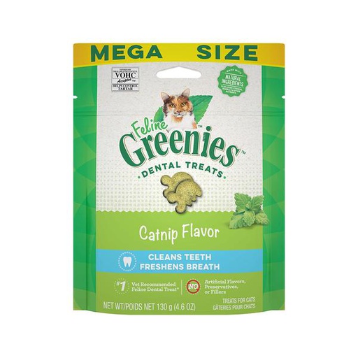 GREENIES FELINE Dental Treats 潔齒貓小食 4.6oz (綠袋) 貓薄荷 Catnip