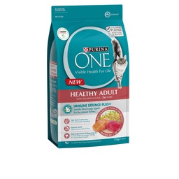 [B08_purinaONE sal+tun (紅銀141353)] Purina ONE® Healthy Adult (with Salmon & Tuna) 1+ Immune Defence Plus+ 成貓配方(三文魚,吞拿魚) 1.50KG [新裝 12469649]