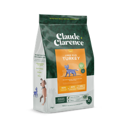 [B04]_BC+C_002_Turkey] [斷貨中, 10月5左右才可能有, 可預訂等貨到] Claude & Clarence Adult Cat - Free Run TURKEY 2KG 全天然無穀物貓糧 成貓配方-放養火雞肉 2公斤