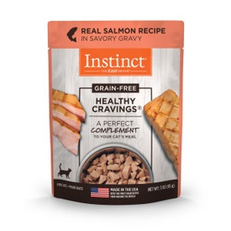 [C08]_cNV Salmon三文魚 (濕包)] Nature's Variety Instinct Pouch Grain-Free Healthy Cravings Real Salmon Recipe in Savory Gravy 3oz (85g) 本能無穀物三文魚配方貓用濕糧鮮包 (NV Salmon 濕包)