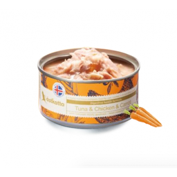 [C.A05]_CAkt080_細Tuna &amp; Chicken &amp; Carrot] Astkatta 保健主食罐 (無卡拉膠) 80G Tuna & Chicken & Carrot 白鰹吞拿雞肉胡蘿蔔腸道護理配方 80克(低磷)