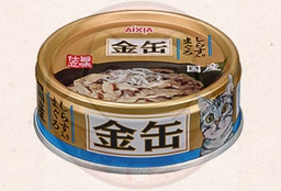 [C06]_CAix70_GCM46] Aixia 日本金缶(金罐)貓罐頭70g GCM46 吞拿魚,白飯魚(淺藍)